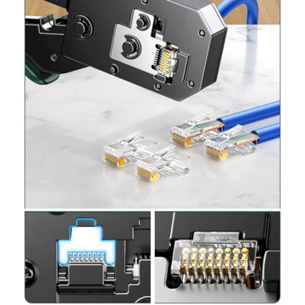 RJ45 csatlakozó préselő szerszám hálózati kábelekhez, zöld 4