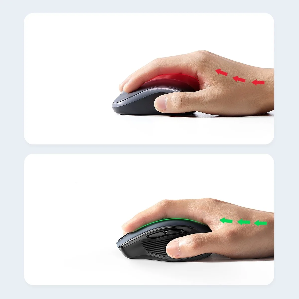 Ergonómikus, vezeték nélküli, optikai USB 2,4 GHz-es, 4000 DPI-s egér, fekete 6