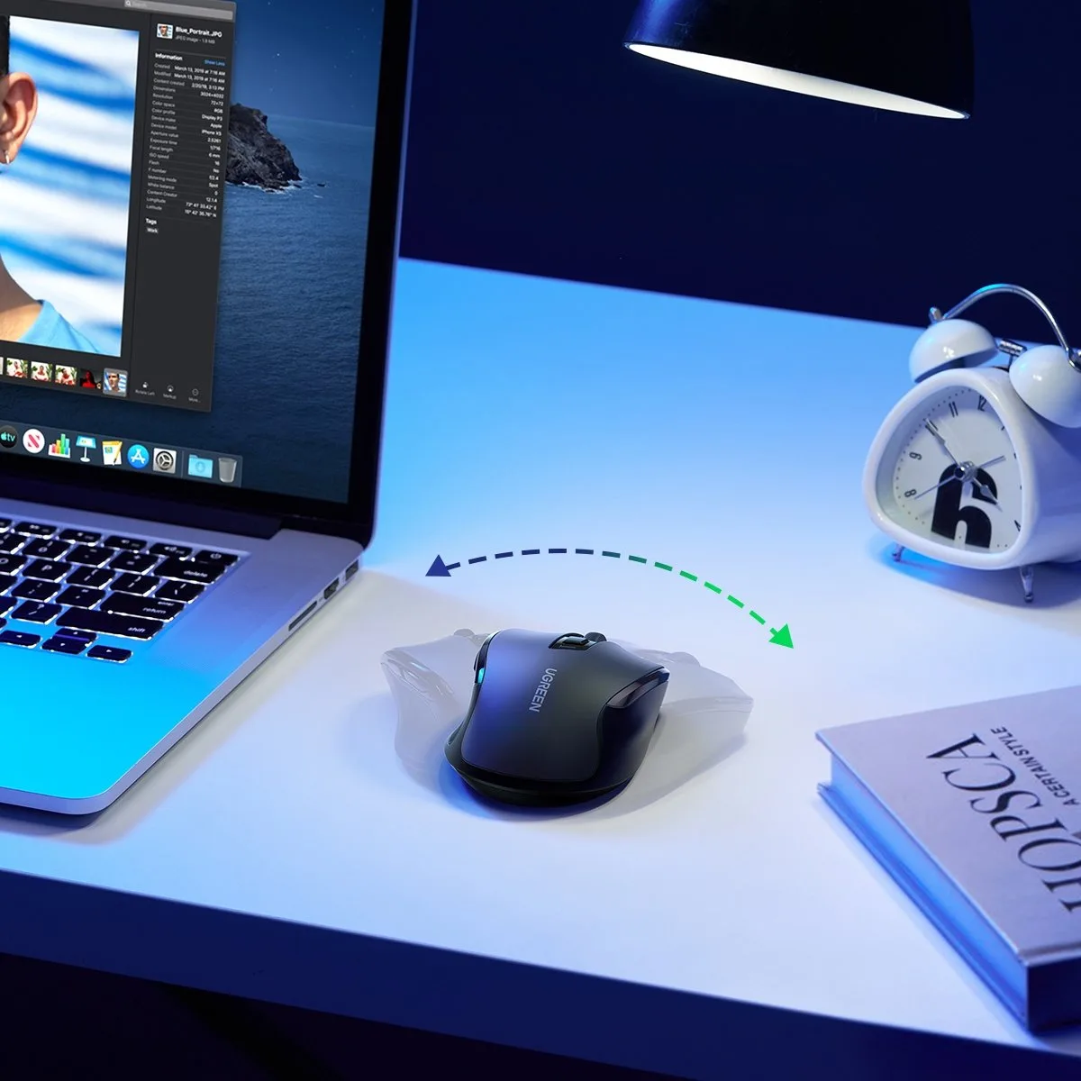 Ergonómikus, vezeték nélküli, optikai USB 2,4 GHz-es, 4000 DPI-s egér, fekete 8