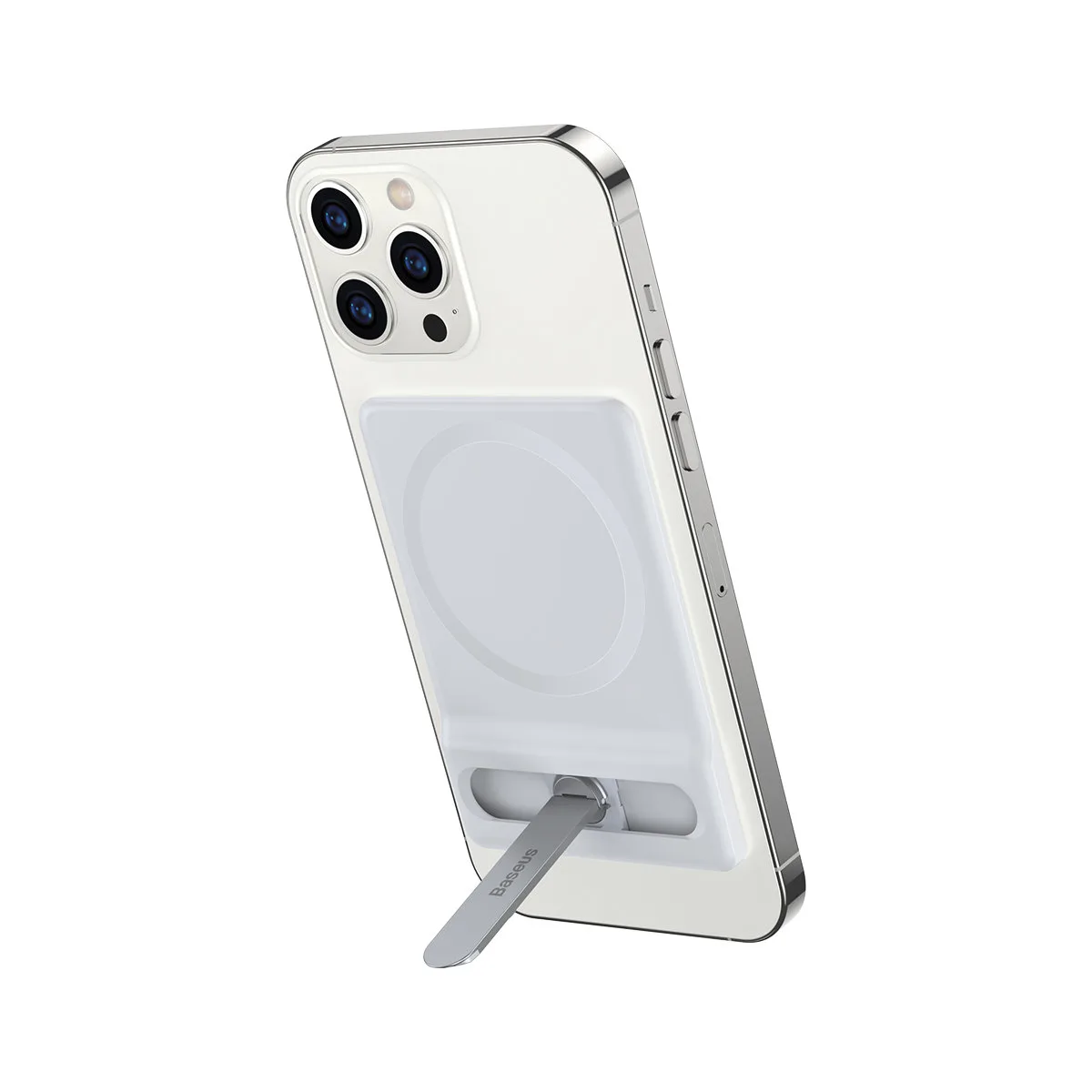 Foldable phone stand with magnetic holder, white 2