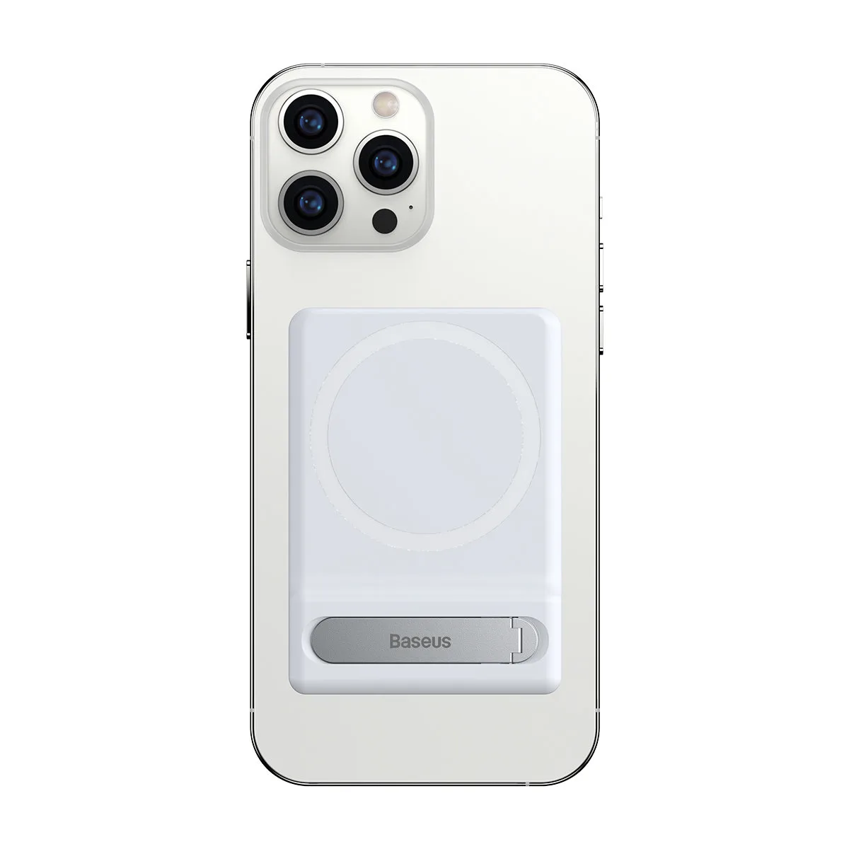 Foldable phone stand with magnetic holder, white 3
