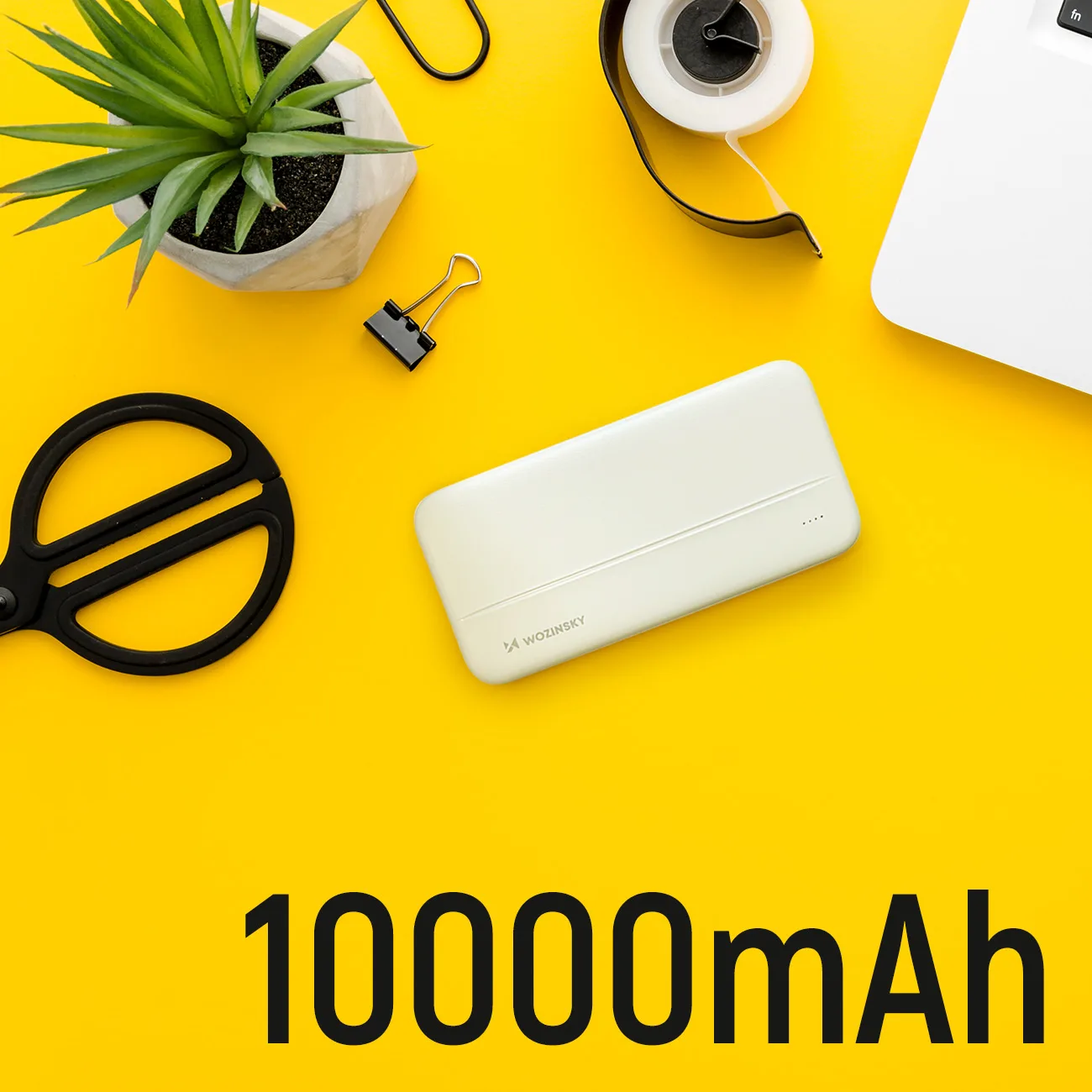Baterie externă Li-Po 10000mAh 2xUSB Alb 10