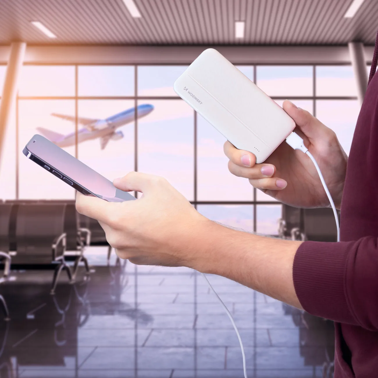 Baterie externă Li-Po 10000mAh 2xUSB Alb 7