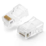 RJ45 8P8C UTP Cat. 5/5e sodrott érpár csatlakozó, átlátszó, 100 db. 2