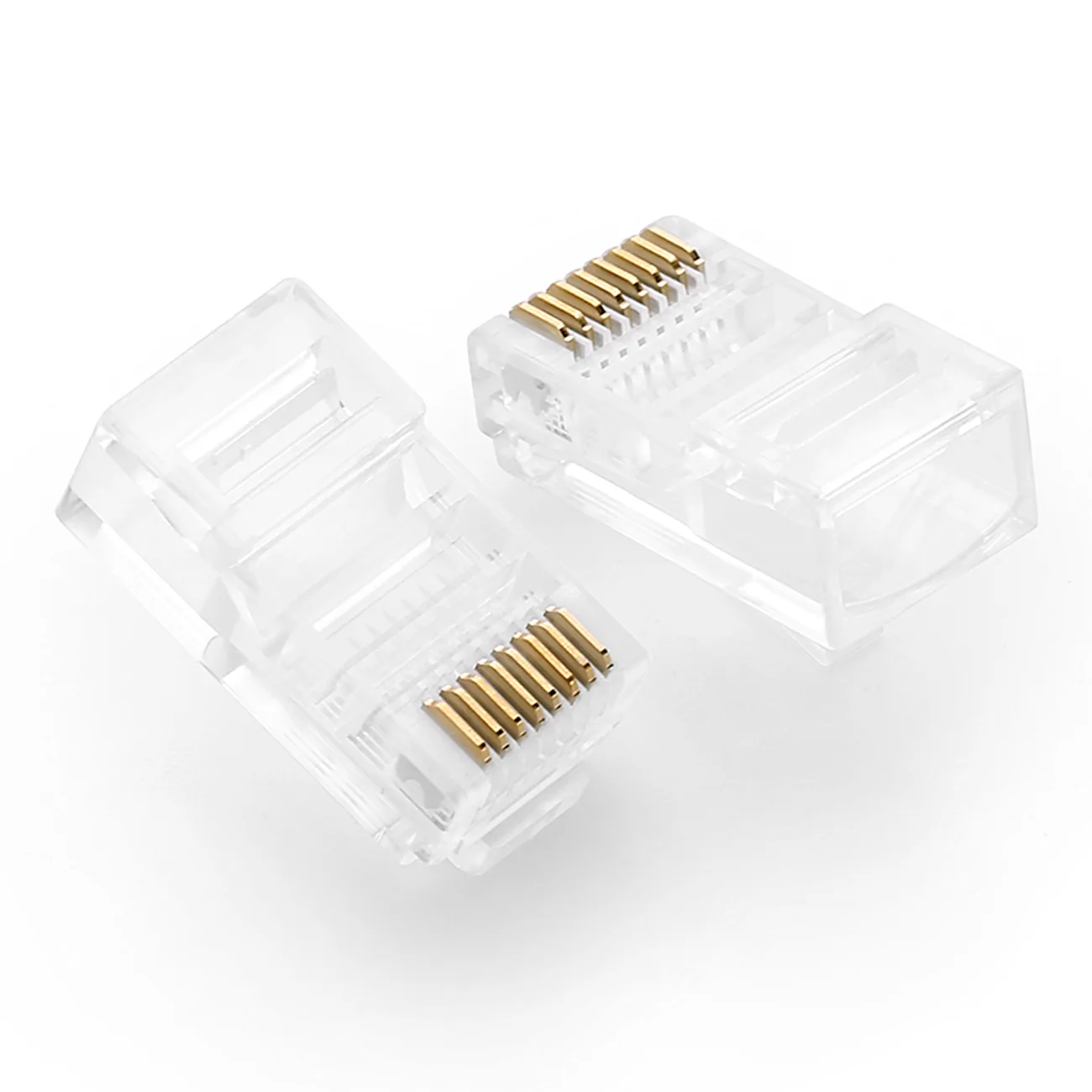 RJ45 8P8C UTP Cat. 5/5e sodrott érpár csatlakozó, átlátszó, 100 db. 3