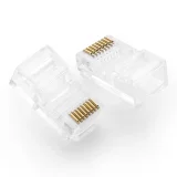 RJ45 8P8C UTP Cat. 5/5e sodrott érpár csatlakozó, átlátszó, 100 db. 3