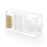 RJ45 8P8C UTP Cat. 5/5e sodrott érpár csatlakozó, átlátszó, 100 db. 4