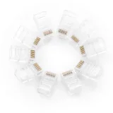 RJ45 8P8C UTP Cat. 5/5e sodrott érpár csatlakozó, átlátszó, 100 db. 6
