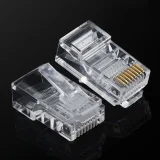 RJ45 8P8C UTP Cat. 5/5e sodrott érpár csatlakozó, átlátszó, 100 db. 7