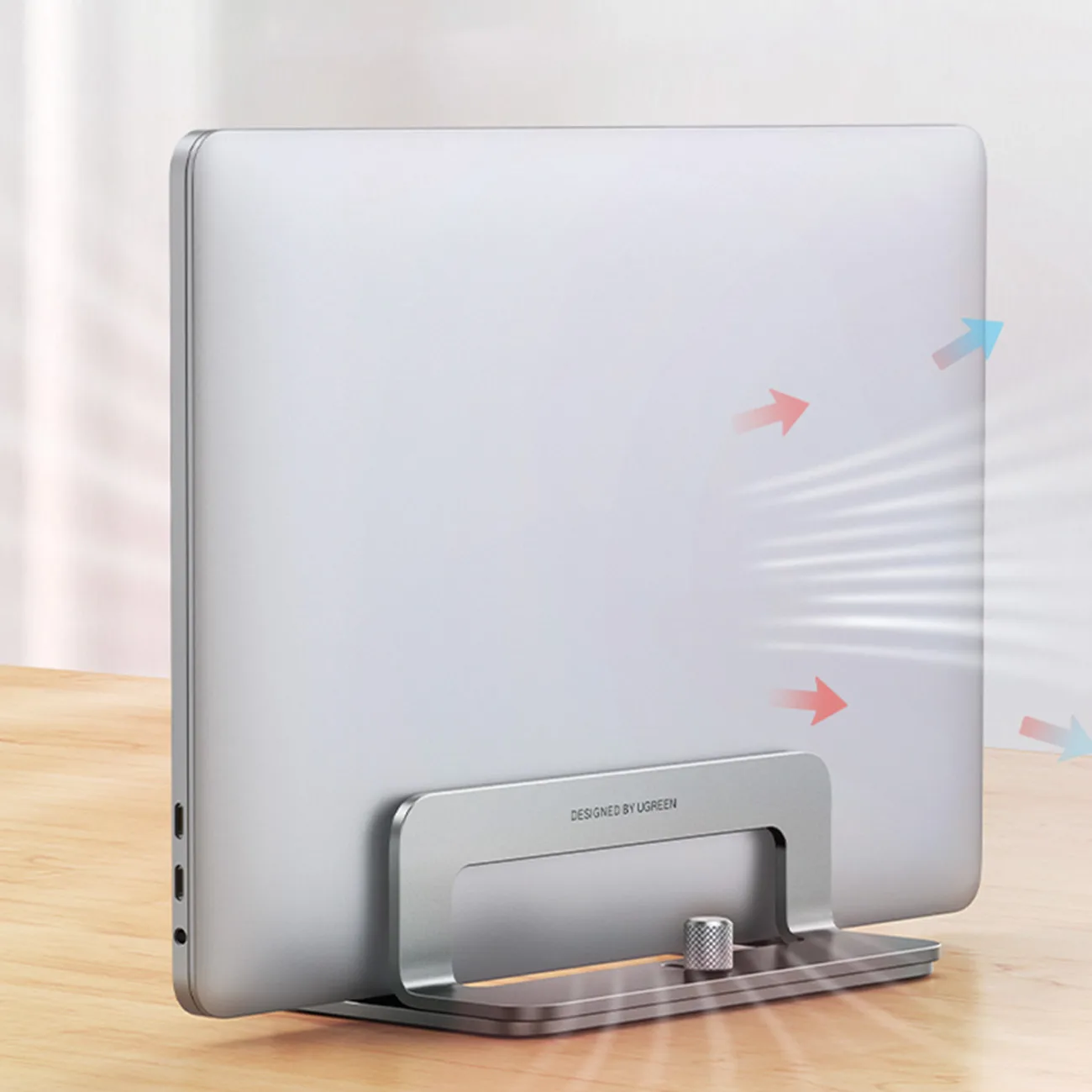 Alumínium laptop- és tablet-tartó, függőleges, ezüst 3