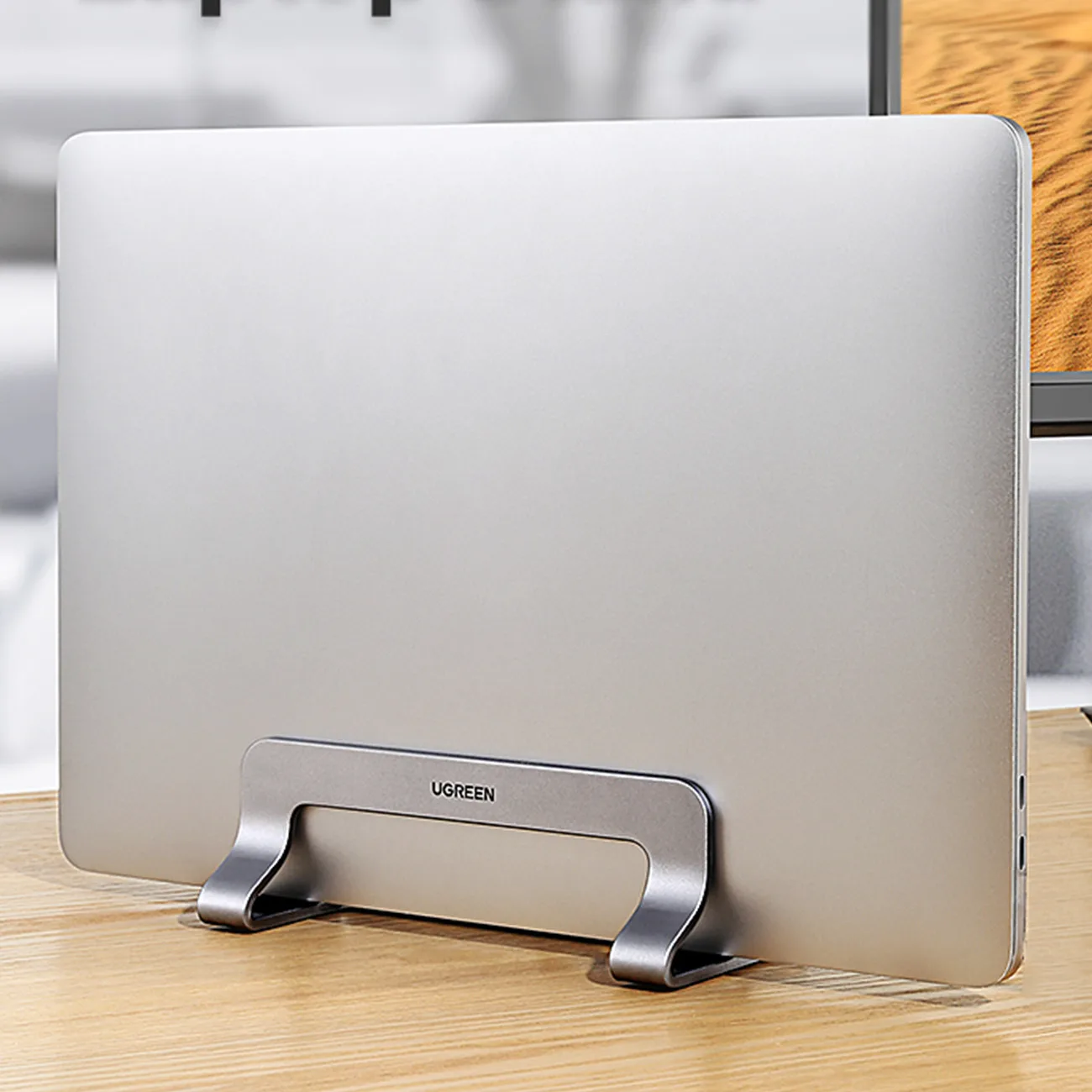 Alumínium laptop- és tablet-tartó, függőleges, ezüst 6