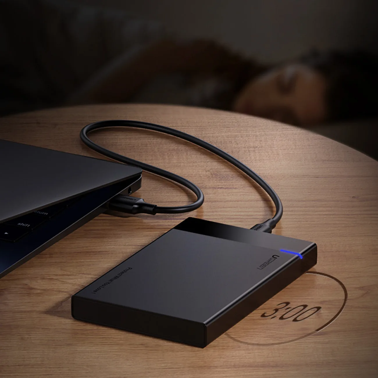 2,5 hüvelykes, 6 TB-os SATA merevlemez-ház USB-C 3.0 csatlakozóval, fekete 4