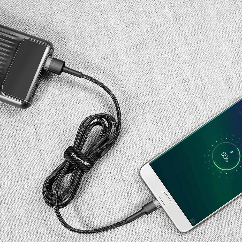 Tartós, rugalmas USB–microUSB kábel, 1,5 A, 2 m, fekete és szürke 7