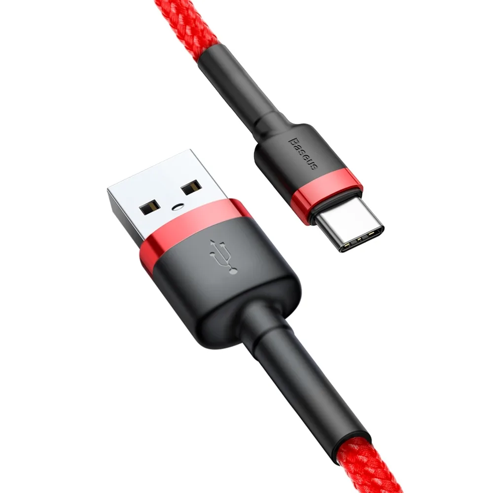 Tartós, rugalmas USB-C QC3.0 3A 1 m-es piros kábel 7