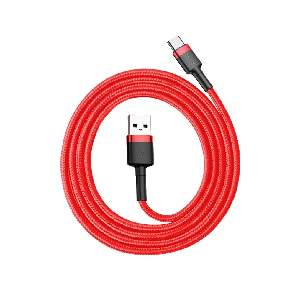 Tartós, rugalmas USB-C QC3.0 3A 1 m-es piros kábel 8