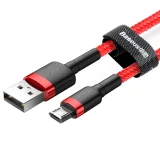 Wytrzymały elastyczny kabel przewód USB microUSB QC3.0 2.4A 1M czerwony 8