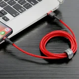 Wytrzymały elastyczny kabel przewód USB Iphone Iphone Lightning QC3.0 2.4A 0.5M czerwony 4