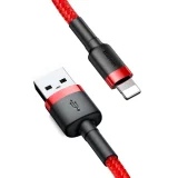 Wytrzymały elastyczny kabel przewód USB Iphone Iphone Lightning QC3.0 2.4A 0.5M czerwony 5