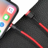 Wytrzymały elastyczny kabel przewód USB Iphone Iphone Lightning QC3.0 2.4A 0.5M czerwony 7