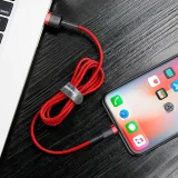 Wytrzymały elastyczny kabel przewód USB Iphone Iphone Lightning QC3.0 2.4A 0.5M czerwony 8