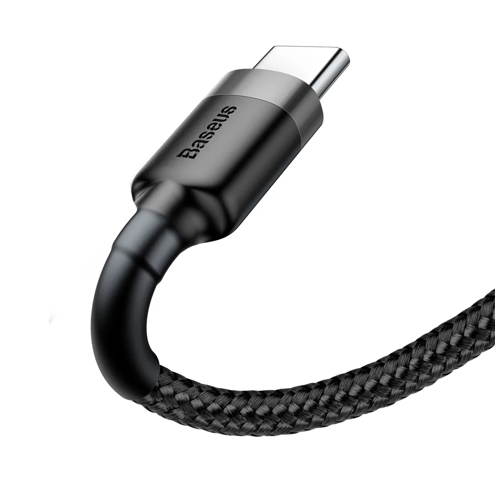 Odolný ohybný kábel USB-C QC3.0 3A 1 m, čierny a sivý 2