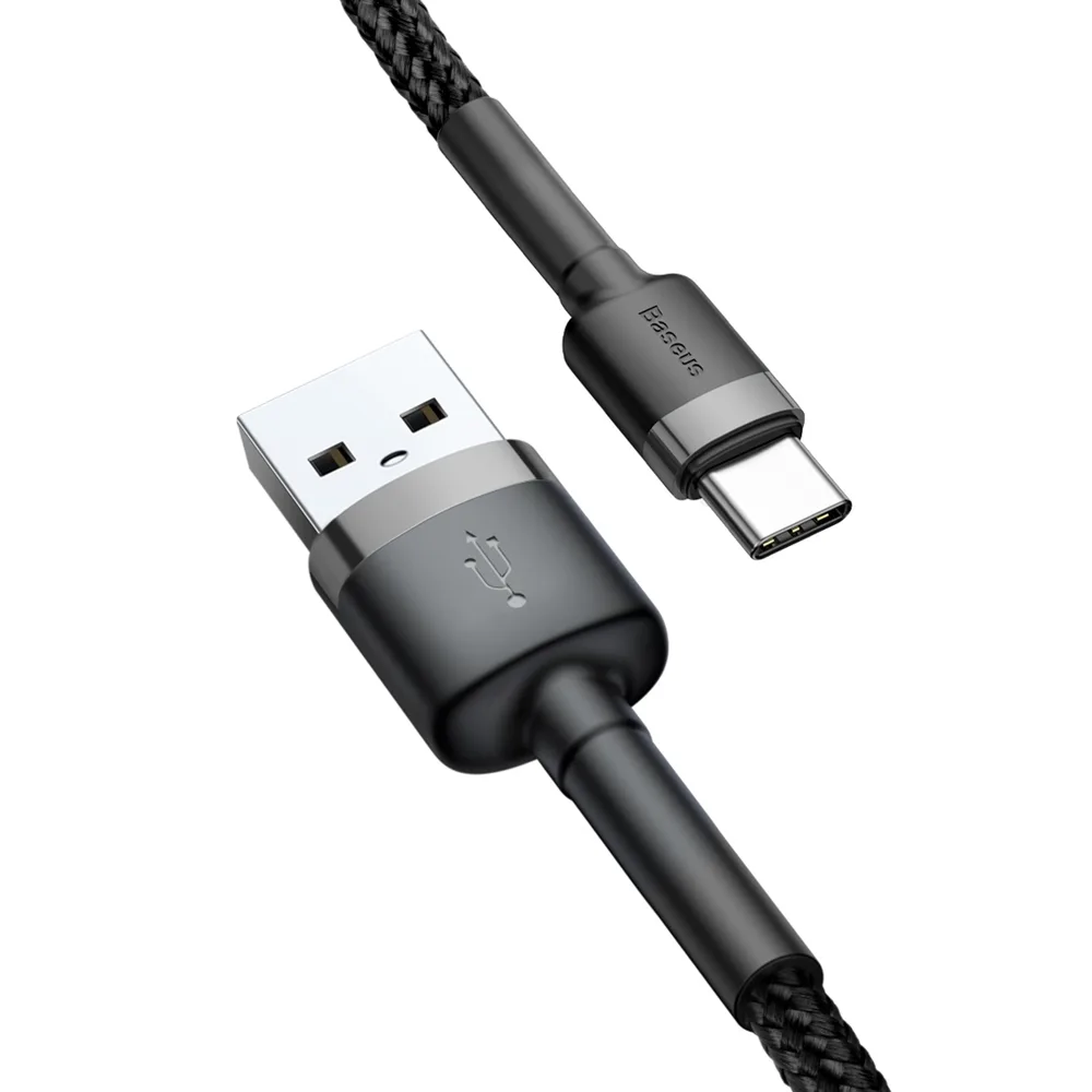 Odolný ohybný kábel USB-C QC3.0 3A 1 m, čierny a sivý 8