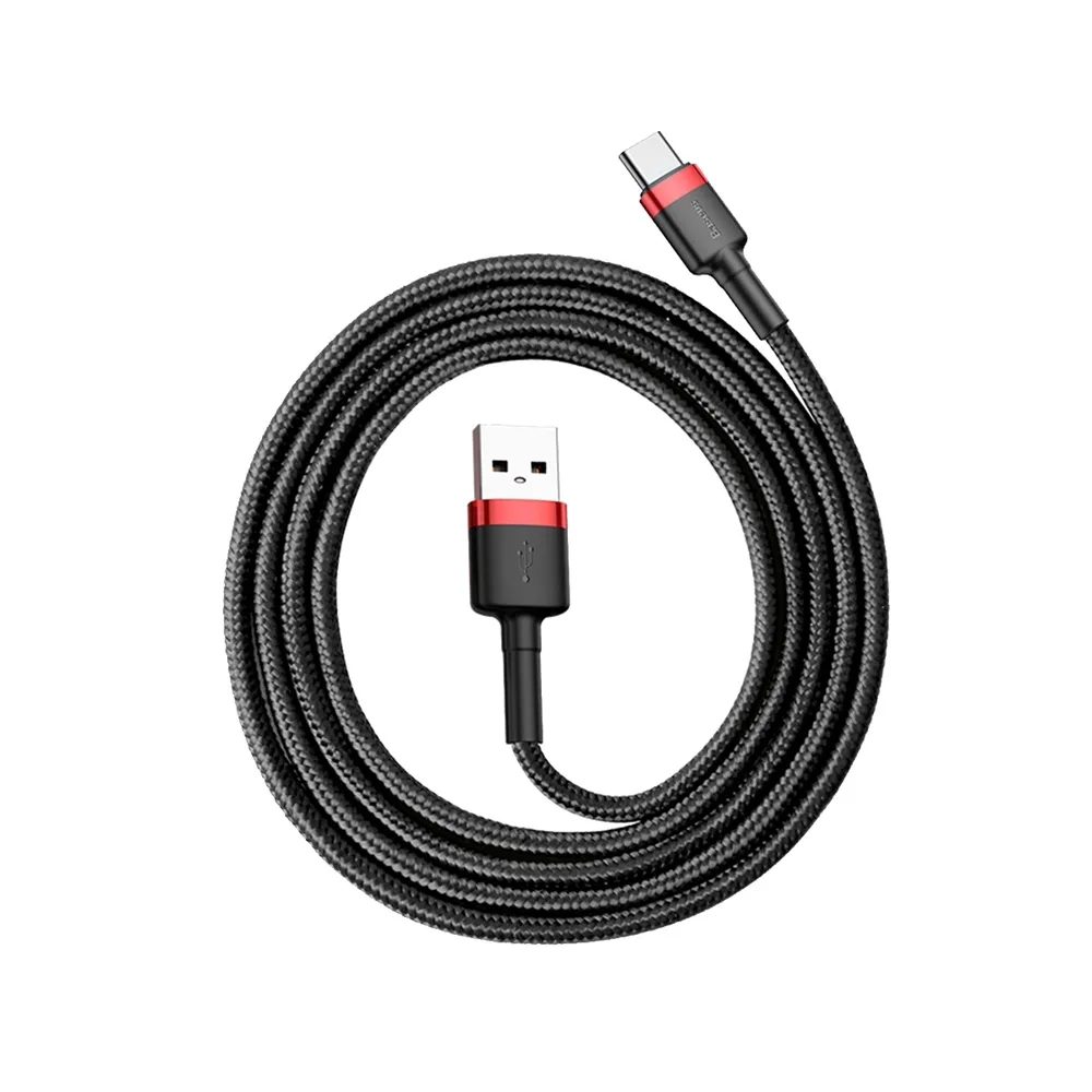 Tartós, rugalmas USB-C QC3.0 3A 1 m-es kábel, fekete és piros 8