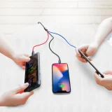 Izdržljiv 3-u-1 USB MicroUSB iPhone Lightning USB-C kabel, 3,5 A, 1,2 m, crni 9