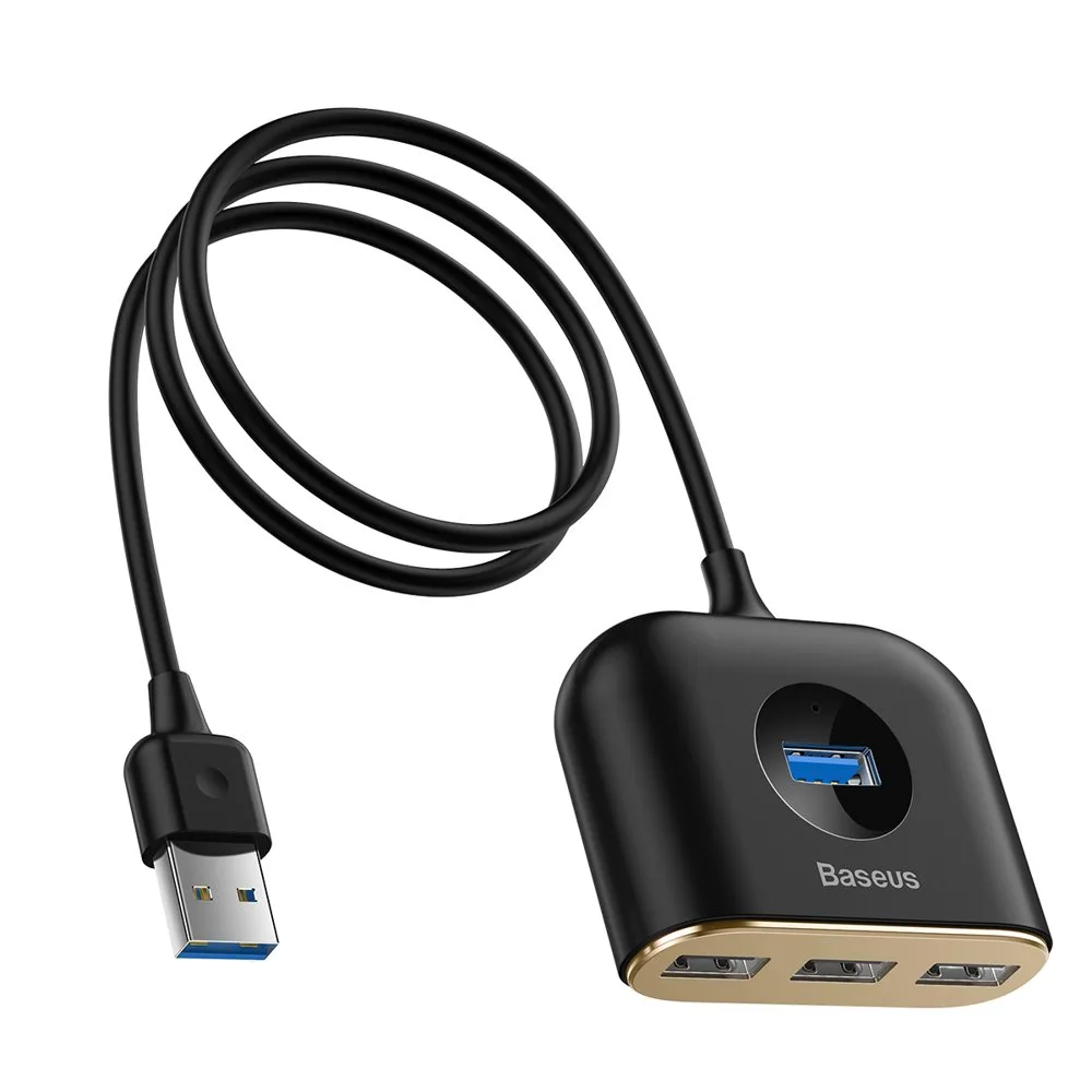 4 az 1-ben USB hub adapter USB 3.0 – USB 3.0*1 + USB 2.0*3 1 m fekete