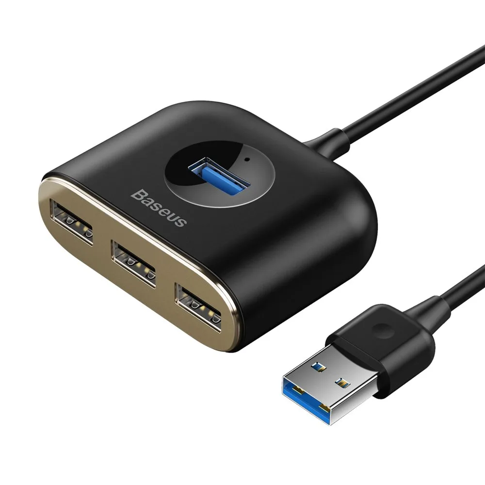 4 az 1-ben USB hub adapter USB 3.0 – USB 3.0*1 + USB 2.0*3 1 m fekete