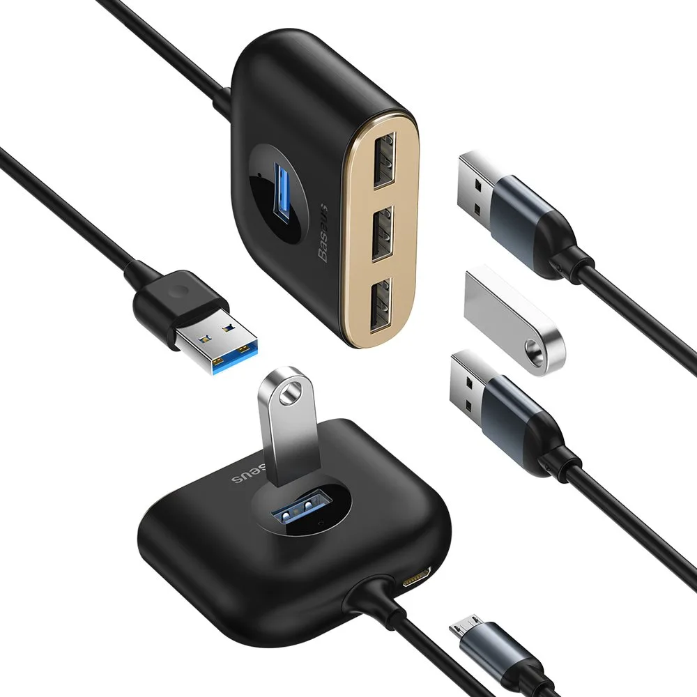 4-in-1 USB Hub Adapter USB 3.0 to USB 3.0*1 + USB 2.0*3 1m Black 3