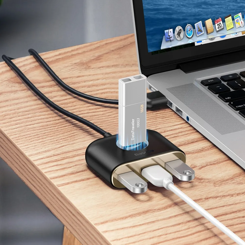 4-in-1 USB Hub Adapter USB 3.0 to USB 3.0*1 + USB 2.0*3 1m Black 7