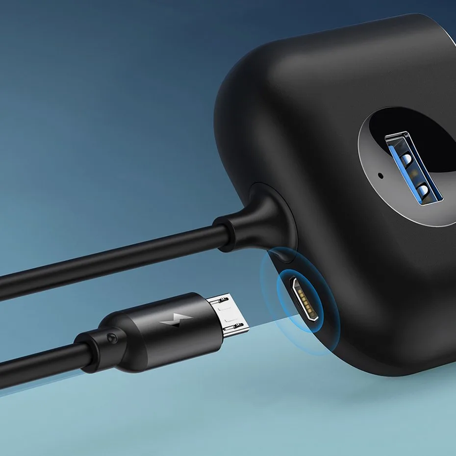 4-in-1 USB Hub Adapter USB 3.0 to USB 3.0*1 + USB 2.0*3 1m Black 9