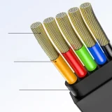 Retractable 3-in-1 USB MicroUSB iPhone Lightning USB-C Cable 3.5A 35cm 120cm Black 7