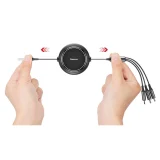 Retractable 3-in-1 USB MicroUSB iPhone Lightning USB-C Cable 3.5A 35cm 120cm Black 8