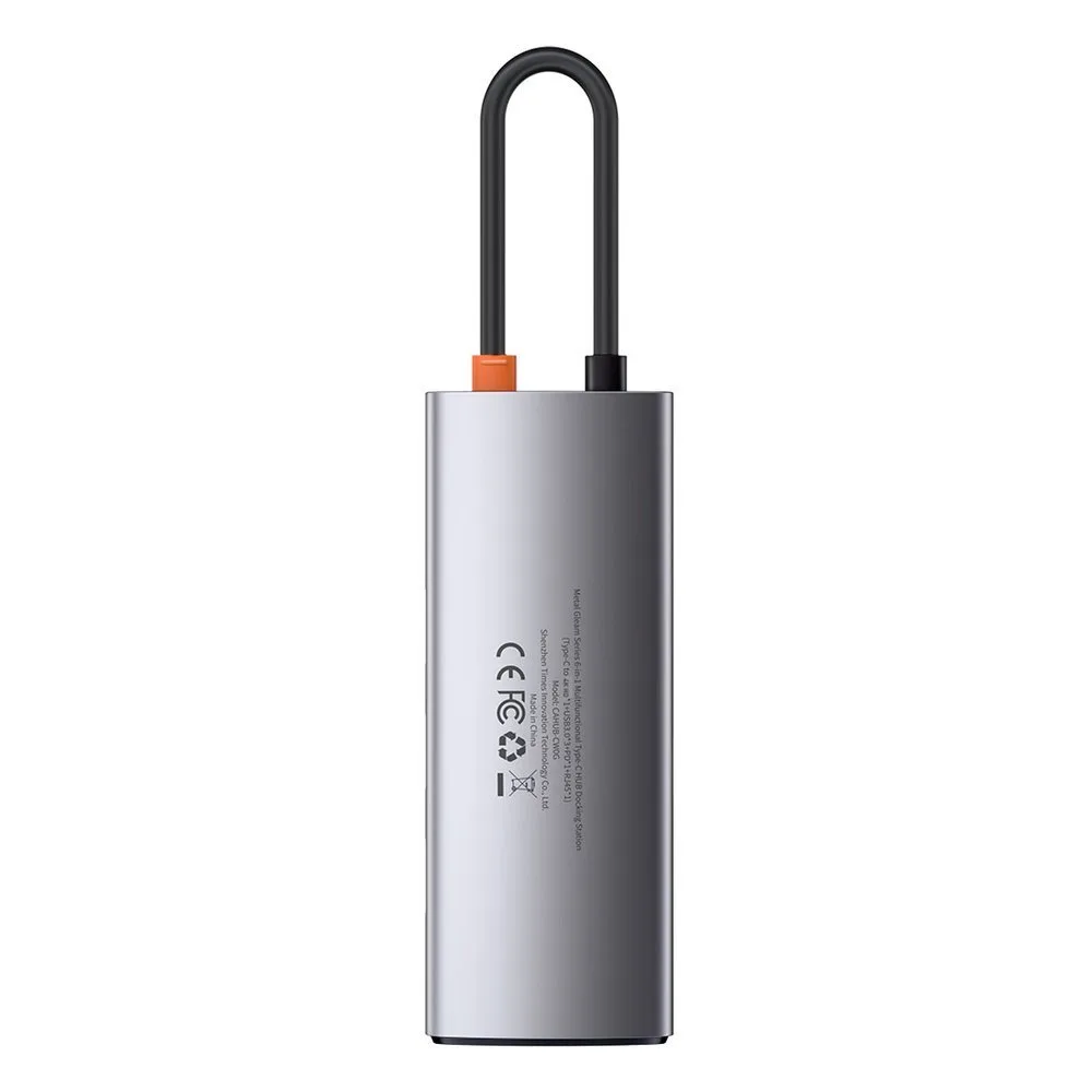 Multifunkčný rozbočovač USB-C PD HDMI 6 v 1 s 3x portmi USB 3.2 a RJ45 – sivý 2