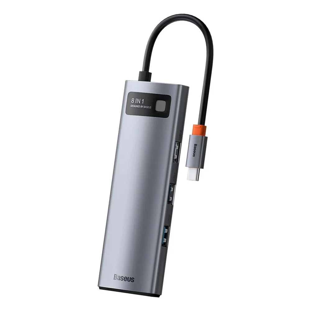8-in-1-Multifunktions-Hub: USB, USB-C PD 100 W, HDMI, SD- und microSD-Kartenleser, 3x USB 3.2, RJ45, Grau 3