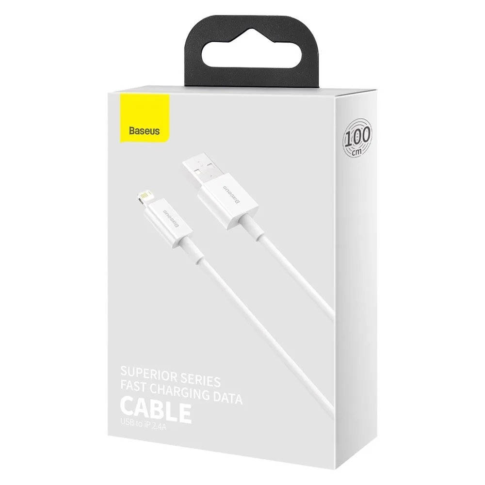Superior kabel przewód USB Iphone Lightning 2.4A 1m Biały 5