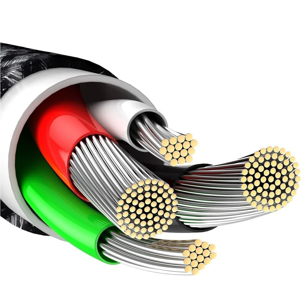 Mocny przewód kabel w oplocie USB Iphone Lightning 2.4 A 2 m czarny 10
