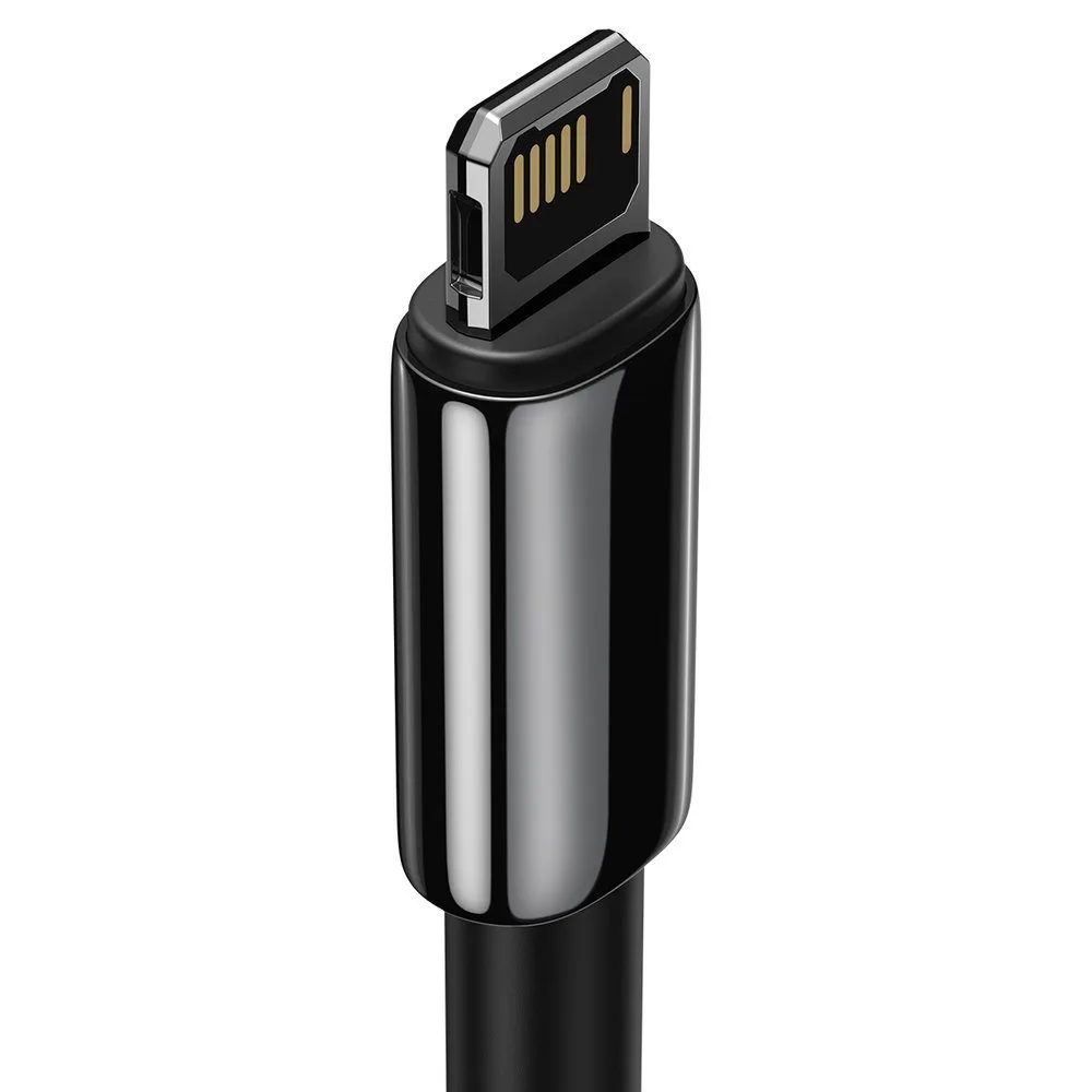 Mocny przewód kabel w oplocie USB Iphone Lightning 2.4 A 2 m czarny 3