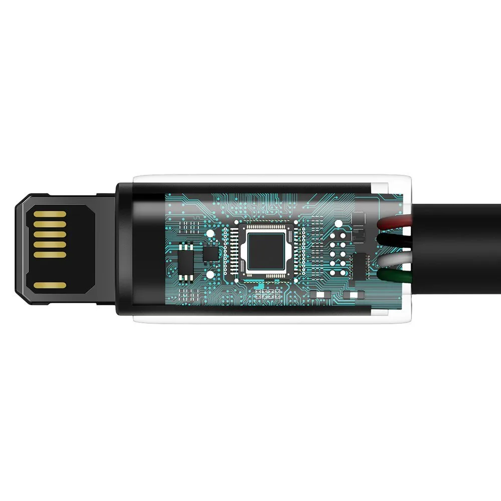 Mocny przewód kabel w oplocie USB Iphone Lightning 2.4 A 2 m czarny 8