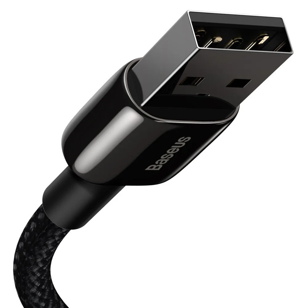 Mocny przewód kabel w oplocie USB Iphone Lightning 2.4 A 2 m czarny 9