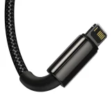 3 az 1-ben USB-C – iPhone Lightning – microUSB kábel, 3,5 A, 1,5 m, fekete 3