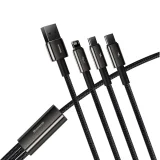 3 az 1-ben USB-C – iPhone Lightning – microUSB kábel, 3,5 A, 1,5 m, fekete 4