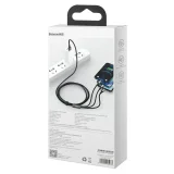 3 az 1-ben USB-C – iPhone Lightning – microUSB kábel, 3,5 A, 1,5 m, fekete 6