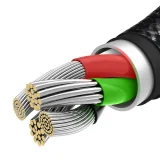 3 az 1-ben USB-C – iPhone Lightning – microUSB kábel, 3,5 A, 1,5 m, fekete 8