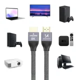 HDMI 2.1 kábel 8K 60 Hz 48 Gbps 4K 120 Hz 2K 144 Hz 1 m ezüst 4