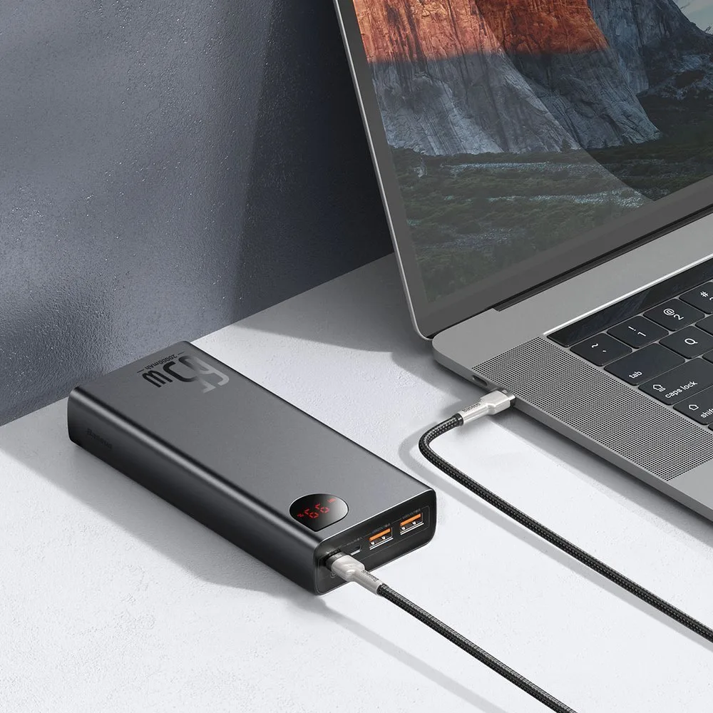Adaman Power Bank 2x USB, 1x USB-C, 1x microUSB, 20000 mAh, 65 W-os gyorstöltés, fekete 11