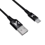 Mocny kabel przewód w oplocie USB microUSB 2.4A 1m czarny 3