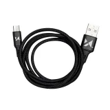 Mocny kabel przewód w oplocie USB microUSB 2.4A 1m czarny 4